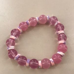Pink clear pearl bracelet